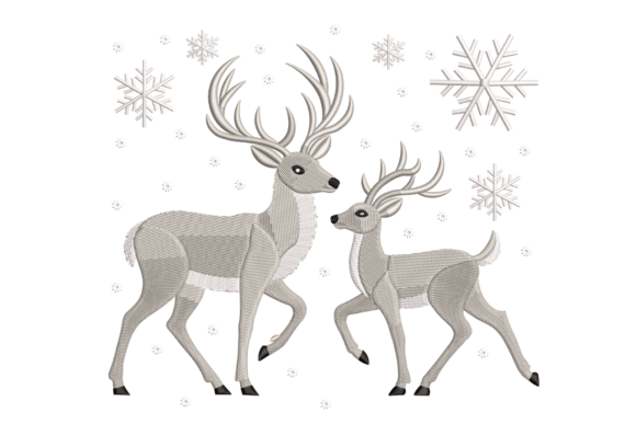 Christmas Embroidery File: A Winter Deer Design for Meaningful Gifts