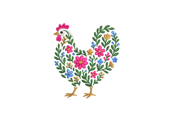 Floral Chicken Embroidery Designs Files Review