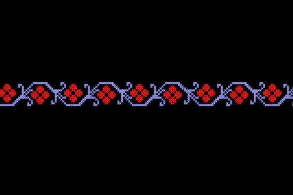 Folk Cross Stitch Border: A Craft Fair Embroidery Gem