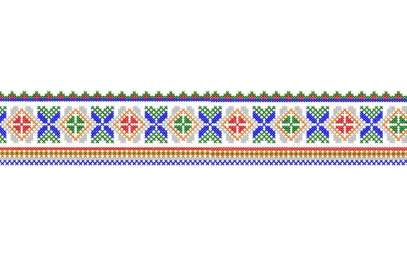 Folk Cross Stitch Border Embroidery
